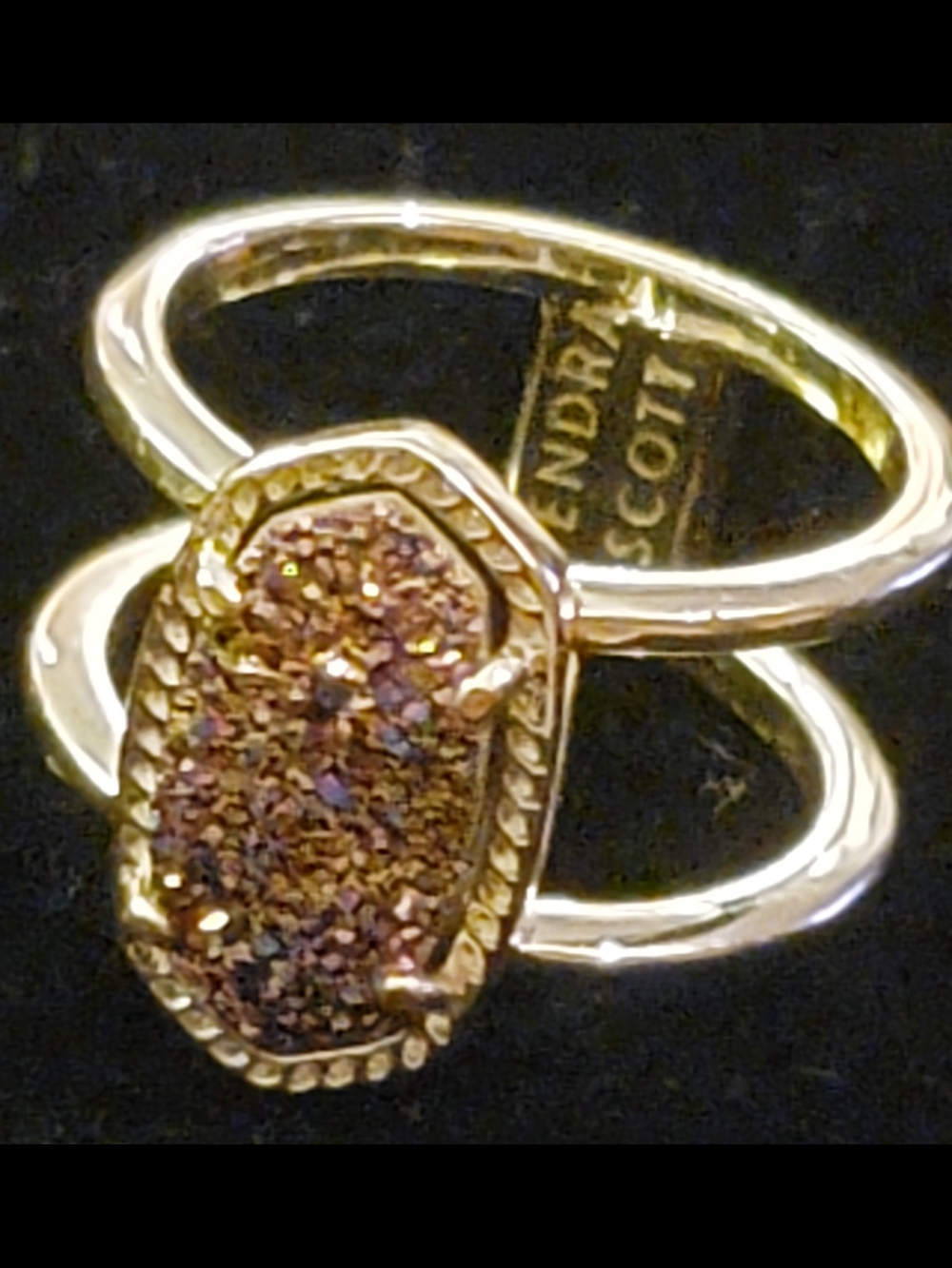 KENDRA SCOTT ELYSE PURPLE MULTICOLOR DRUSY RING SIZE 6